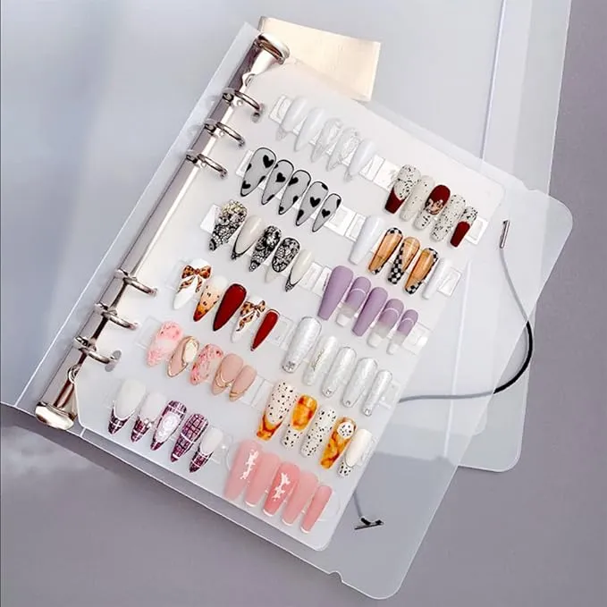 Transparent Press-On Nail Organizer Book Storage Album