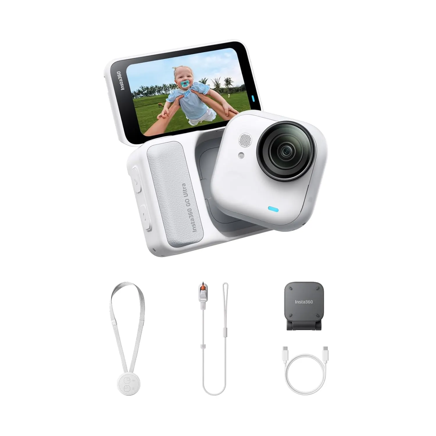Insta360 GO Ultra Compact Action Camera with Flip Touch Screen, Stabilization & Complete Accessories Kit