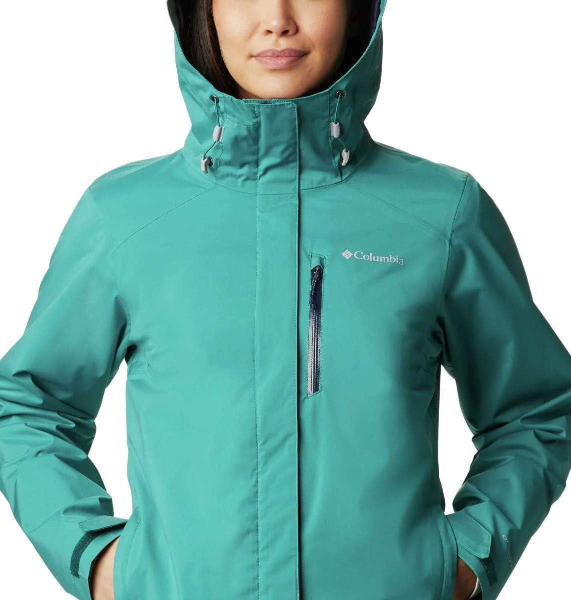 Waterproof Hooded Outdoor Jacket with Wind Protection and Adjustable Fit