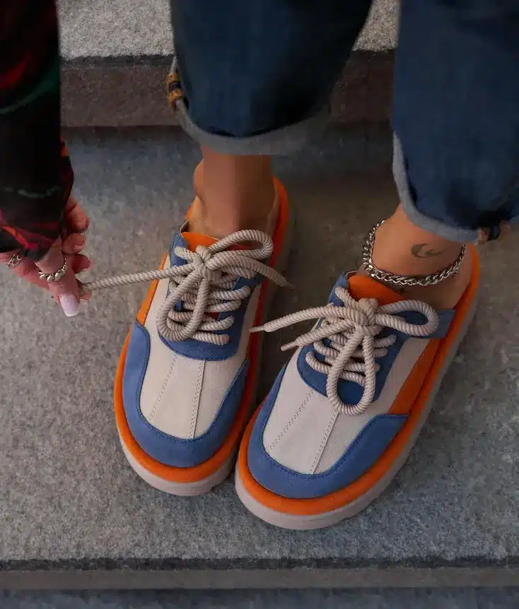 Trendy Color Block Platform Slip-On Sneakers for Women
