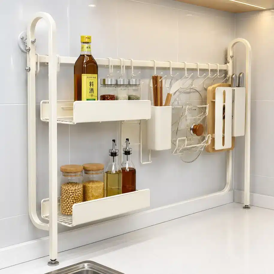 Adjustable Over Sink Kitchen Storage Rack Organizer