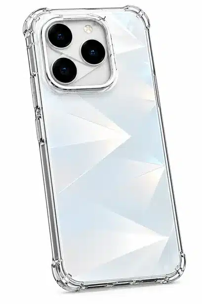 White Smartphone Crystal Clear Protective Case with Camera Guard and Shockproof Design