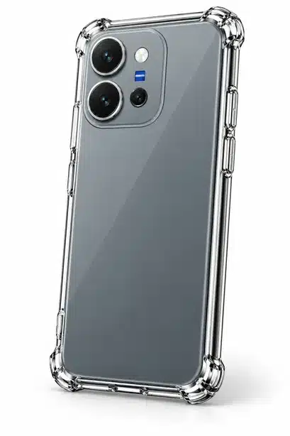 Grey Smartphone Clear Protective Case with Camera Guard and Shockproof Corner Protection