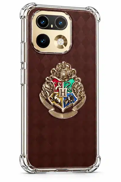Brown Wizard Crest Design Smartphone Clear Protective Case with Stylish Print