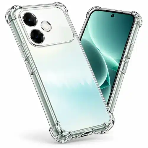 Green Smartphone Clear Protective Case with Camera Guard and Shockproof Corner Design