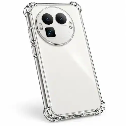 White Smartphone Clear Protective Case with Camera Guard and Shockproof Corner Protection