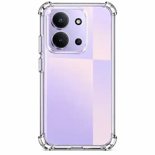 Purple Smartphone Clear Protective Case with Camera Guard and Shockproof Corner Protection