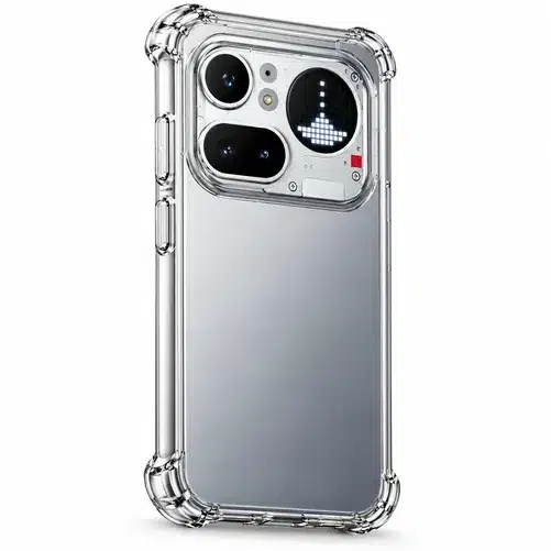 Silver Smartphone Clear Protective Case with Camera Guard and Shockproof Corner Protection