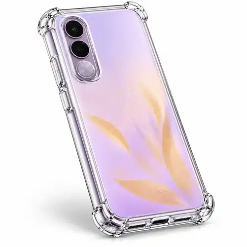 Purple Smartphone Clear Protective Case with Camera Guard and Shockproof Corner Protection