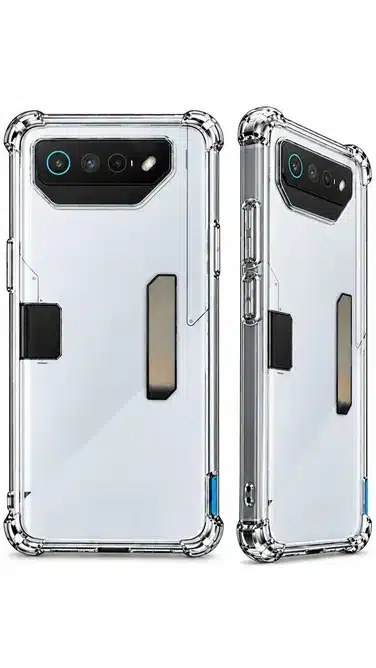 White Gaming Smartphone Clear Protective Case with Camera Guard and Shockproof Corner Design