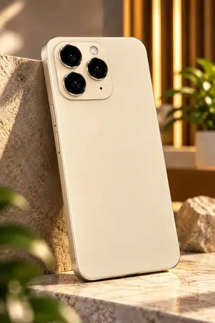 Beige Smartphone Clear Protective Case with Camera Guard & Shockproof Design