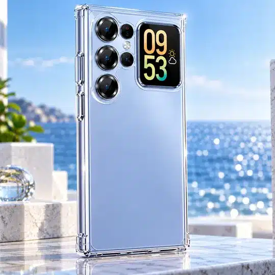 Blue Smartphone Crystal Clear Transparent Protective Case