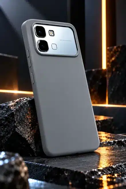 Gray Smartphone Clear Protective Case with Camera Guard & Shockproof Design