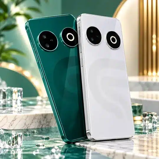 Green White Smartphone Crystal Clear Protective Case