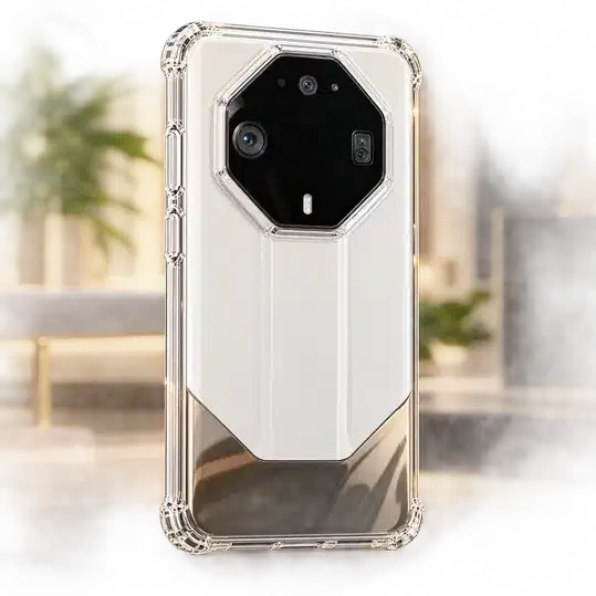 White Octagon Camera Smartphone Crystal Clear Protective Case