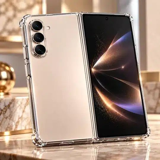 Silver Smartphone Clear Protective Case with Camera Guard and Shockproof Design