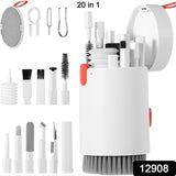 12908 Keyboard Cleaner Kit 20-in-1 Laptop Phone Screen Cleaning Kit Keyboard Cleaning Kit With Electronic Cleaning Brush Spray For Airpods Pro Ipad Iphone Pro Camera Computer Cleaning