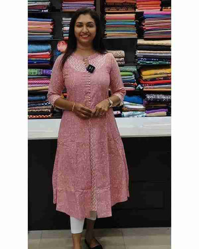 Women Printed Cotton Rayon Flared Kurta