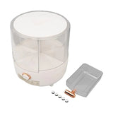 Grain Container, White 6 Compartments Grain Storage Box Removable Cover for Beans