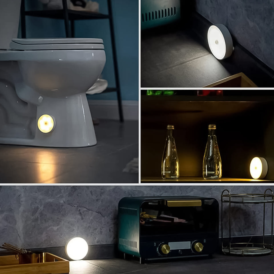 8 Led Night Lights With Usb Charging  Double-sided Adhesive Pads(1 Pc)