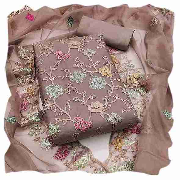 Womens Organza silk muilty work Saree