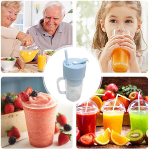 5841 2 In1 Portable Crusher Juicer With Handle  Straw For Smoothie Sipper Usb Rechargeable (340 Ml) 6 Stainless Steel Blades Compact Juicer Mixer Juicer Portable Fresh Juice Blender Portable Electric Juicer ( 340 Ml )