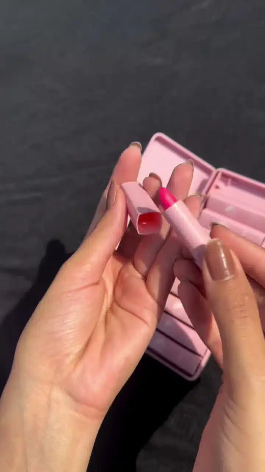 Mini Lip Gloss Set in Pink Travel Case