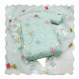 Womens Organza silk muilty work Saree