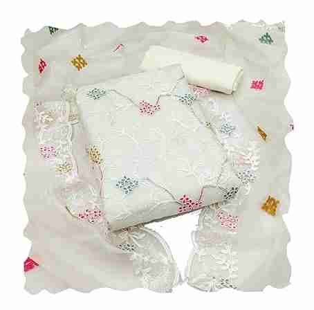 Womens Organza silk muilty work Saree