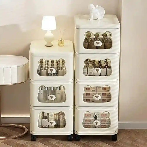 TidySpace Cute Bear Shaped Plastic Miscellaneous Goods Snacks Easy Assembly Clothes Case Drawer