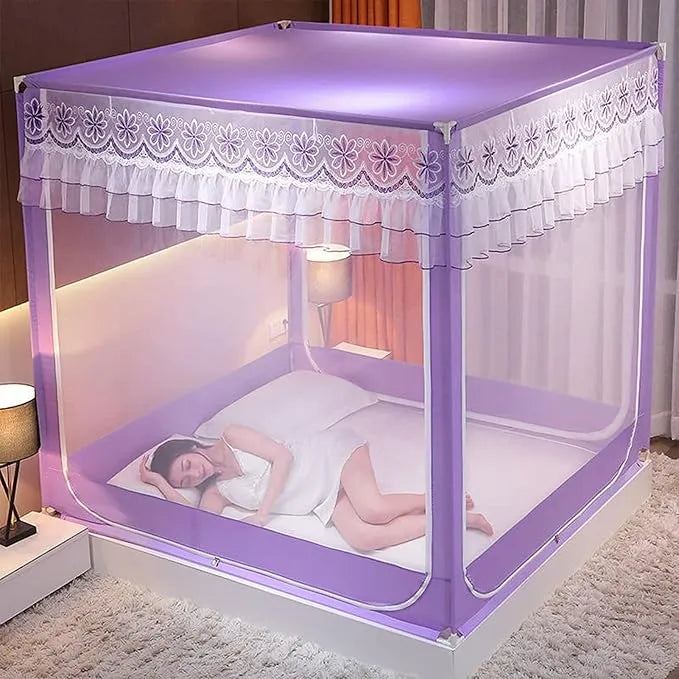 Bedcurtain for Beds Luxury Princess 3 Side Doors Canopy Bed Curtain 360° Anti-Mosquito Netting Bedding Tent Easy