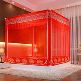 Bedcurtain for Beds Luxury Princess 3 Side Doors Canopy Bed Curtain 360° Anti-Mosquito Netting Bedding Tent Easy