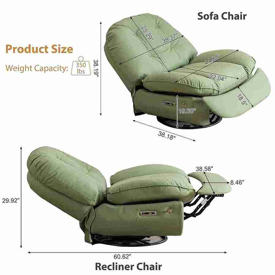 Popular Multifunctional Reclining Chair Single Sofa Manual Leisure Modern Swivel Recliner Lounge for Living Room Furniture