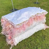 Handmade Romantic Light Pink & Blue Flower Wall Panels