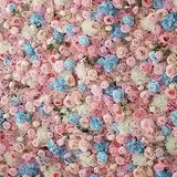 Handmade Romantic Light Pink & Blue Flower Wall Panels