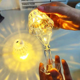 6610 2in1 Transparent Mini Crystal Table Lamp With Reflection Light
