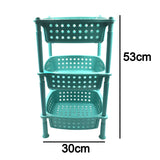 2588 3 Layer Squre Kitchen Trolley Basket