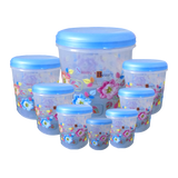 2448 Air Tight Plastic Transparent Container Set (10000ml 7000ml 5000ml 3000ml 2000ml 1000ml 750ml 500ml)