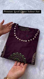 Premium Azrak Cotton Salwar Suit – Elegant Handcrafted Design with Intricate Embroidery, Available in Black and Purple