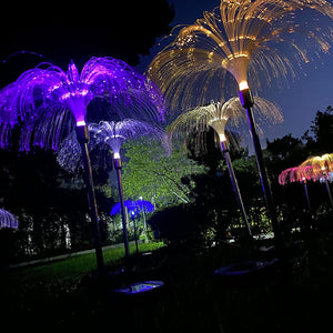 6616 2pcs Garden Solar Outdoor Lights Decorative  7 Colors Changing Rgb Light Waterproof Flower Jellyfish Firework Decor For Garden Patio Landscape Pathway Yard Holiday Decor