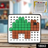 18042 Pixel Cubes Toy For Children Early Education Pixel Game Educational Board Games Board Birthday Gift For Kids Learning Math Toy Brain Games Math Puzzle (Approx 180 Cubes With Pixel Board  Book)