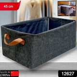 12627 Foldable Storage Box With Lid And Handles Cotton And Linen Storage Bins And Baskets Organizer For Nursery Closet Bedroom Home (45 Cm)
