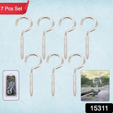 Eye Hooks Screw In Heavy Duty Stainless Steel Eye Bolts Screw (7 Pc Set)