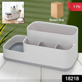 Plastic Multipurpose 5 Compartment Bathroom Desk Organizer Holder (1 Pc)