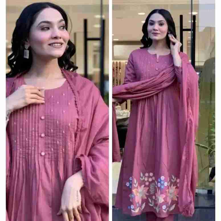 Cotton anarkali Suit Set