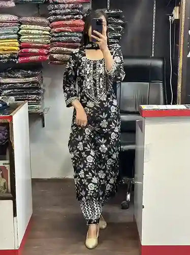 Pure Cotton Black Afgani Salwar Suit With Pure Dupatta