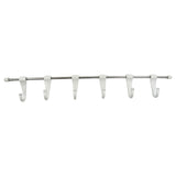 17968 Stainless Steel Utensil Hanger Rail Nail Free Wall Mount With 2 Magic Stickers  6 Plastic Hooks For Kitchen