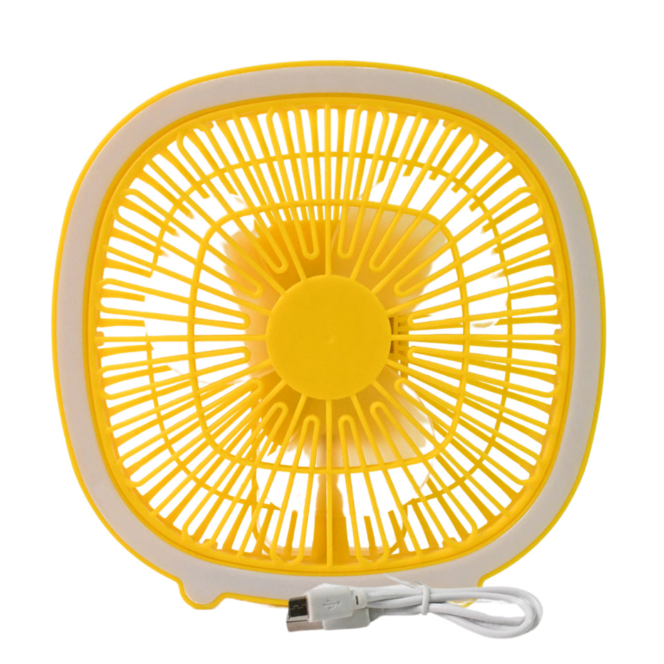 Usb Portable Mini Desk Fan With Light (1 Pc)