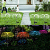 6616 2pcs Garden Solar Outdoor Lights Decorative  7 Colors Changing Rgb Light Waterproof Flower Jellyfish Firework Decor For Garden Patio Landscape Pathway Yard Holiday Decor
