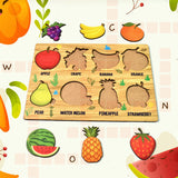 Wooden Fruits Puzzle Learning Educational Board (1 Set  2820 Cm)